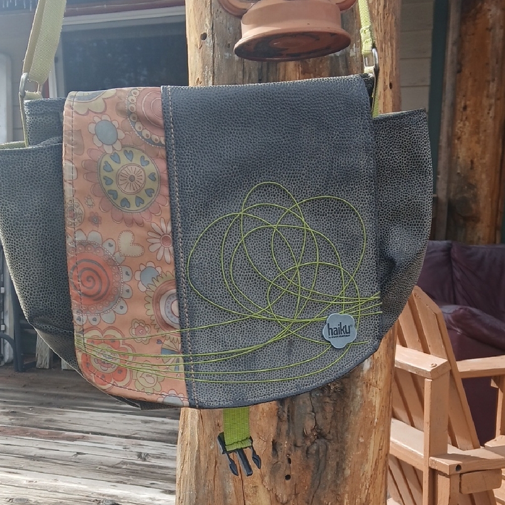Haiku Charcoal and Floral Crossbody Bag